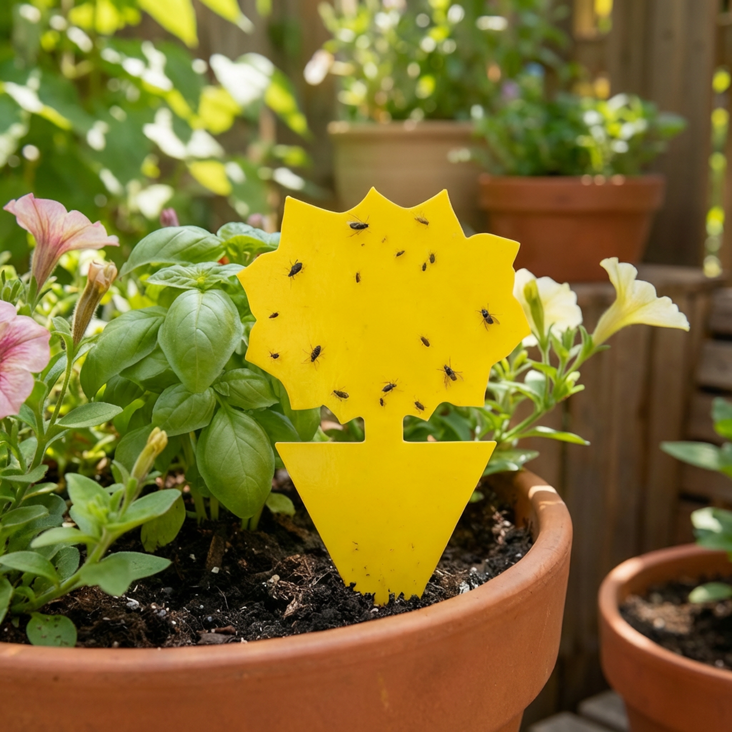 Garsum® Fruit Fly Trap Yellow Sticky Traps, 18 pcs Fungus Gnat Killer for Indoor and Outdoor Plant Insect Catcher - Sunflower Shape