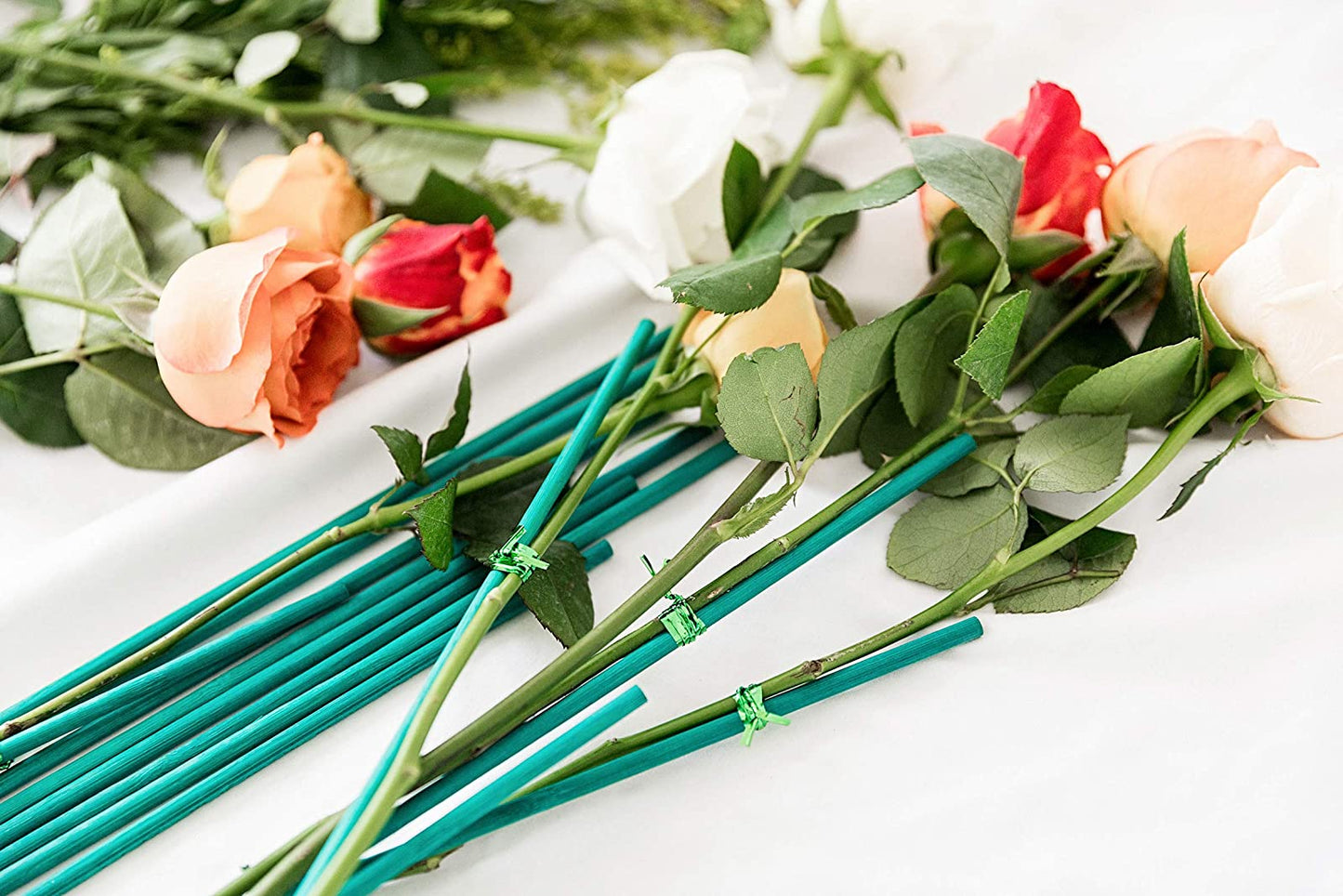 good looking with green bamboo plant stakes