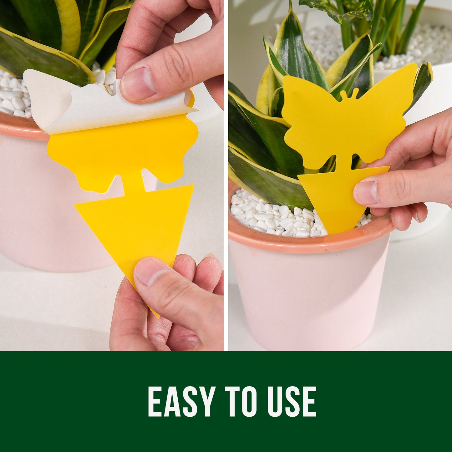 Garsum® Fruit Fly Trap Yellow Sticky Traps, 18 pcs Fungus Gnat Killer for Indoor and Outdoor Plant Insect Catcher - Butterfly Shape