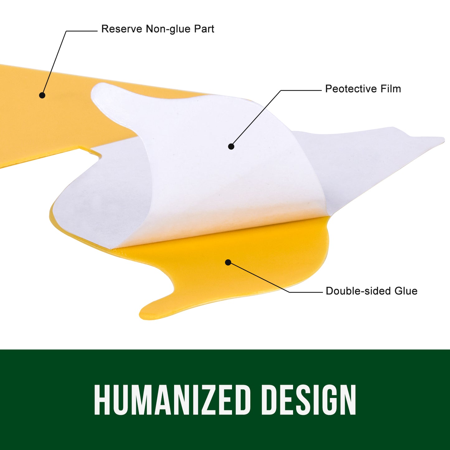 Garsum Fruit Fly Trap Yellow Sticky Traps, 18 pcs Fungus Gnat Killer for Indoor and Outdoor Plant Insect Catcher - Bird Shape