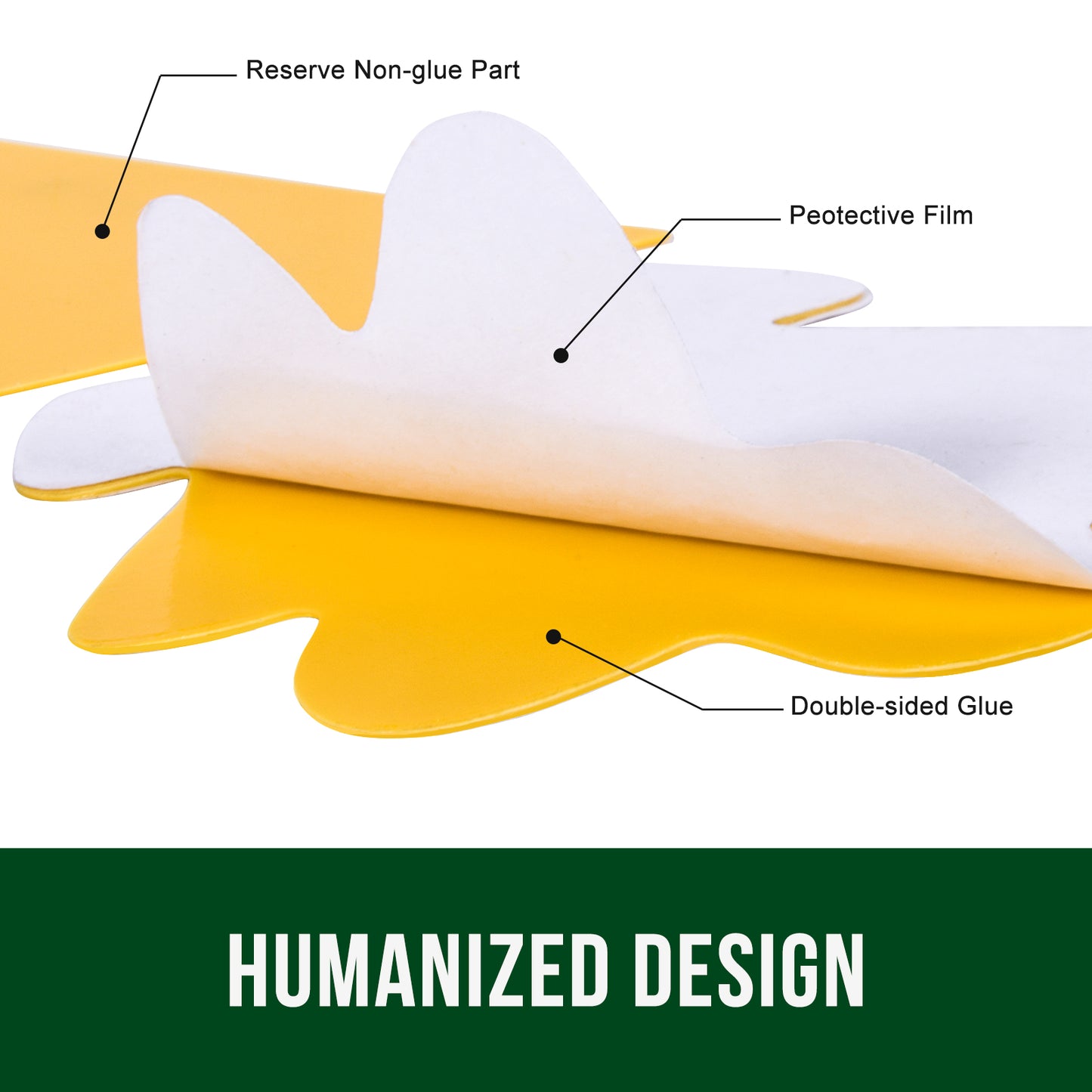 Garsum Fruit Fly Trap Yellow Sticky Traps, 18 pcs Fungus Gnat Killer for Indoor and Outdoor Plant Insect Catcher - Succulent Shape