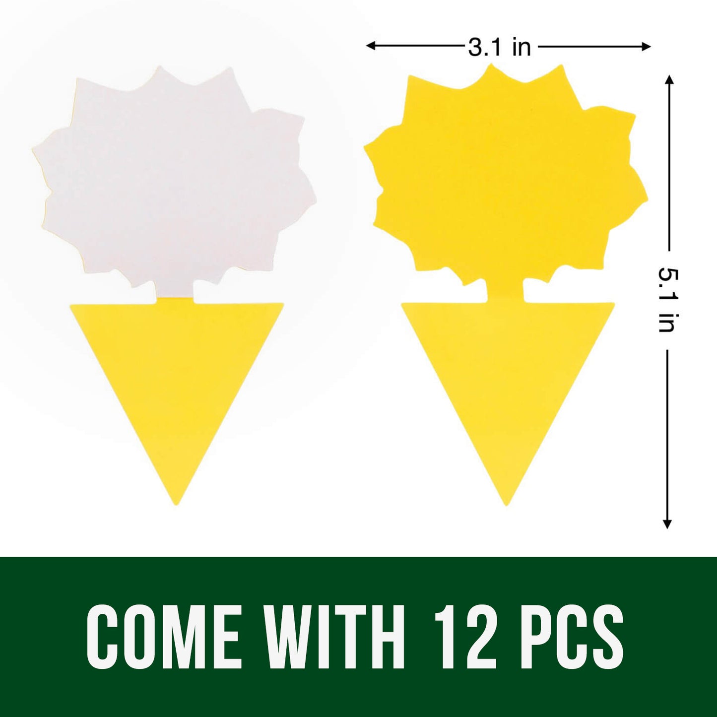 Garsum® Fruit Fly Trap Yellow Sticky Traps, 18 pcs Fungus Gnat Killer for Indoor and Outdoor Plant Insect Catcher - Sunflower Shape