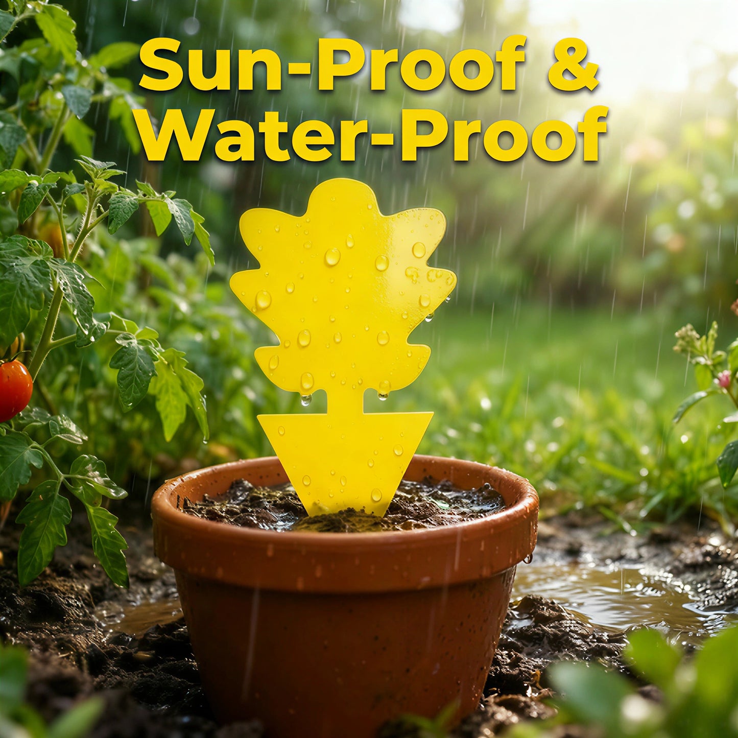 Garsum Fruit Fly Trap Yellow Sticky Traps, 18 pcs Fungus Gnat Killer for Indoor and Outdoor Plant Insect Catcher - Succulent Shape