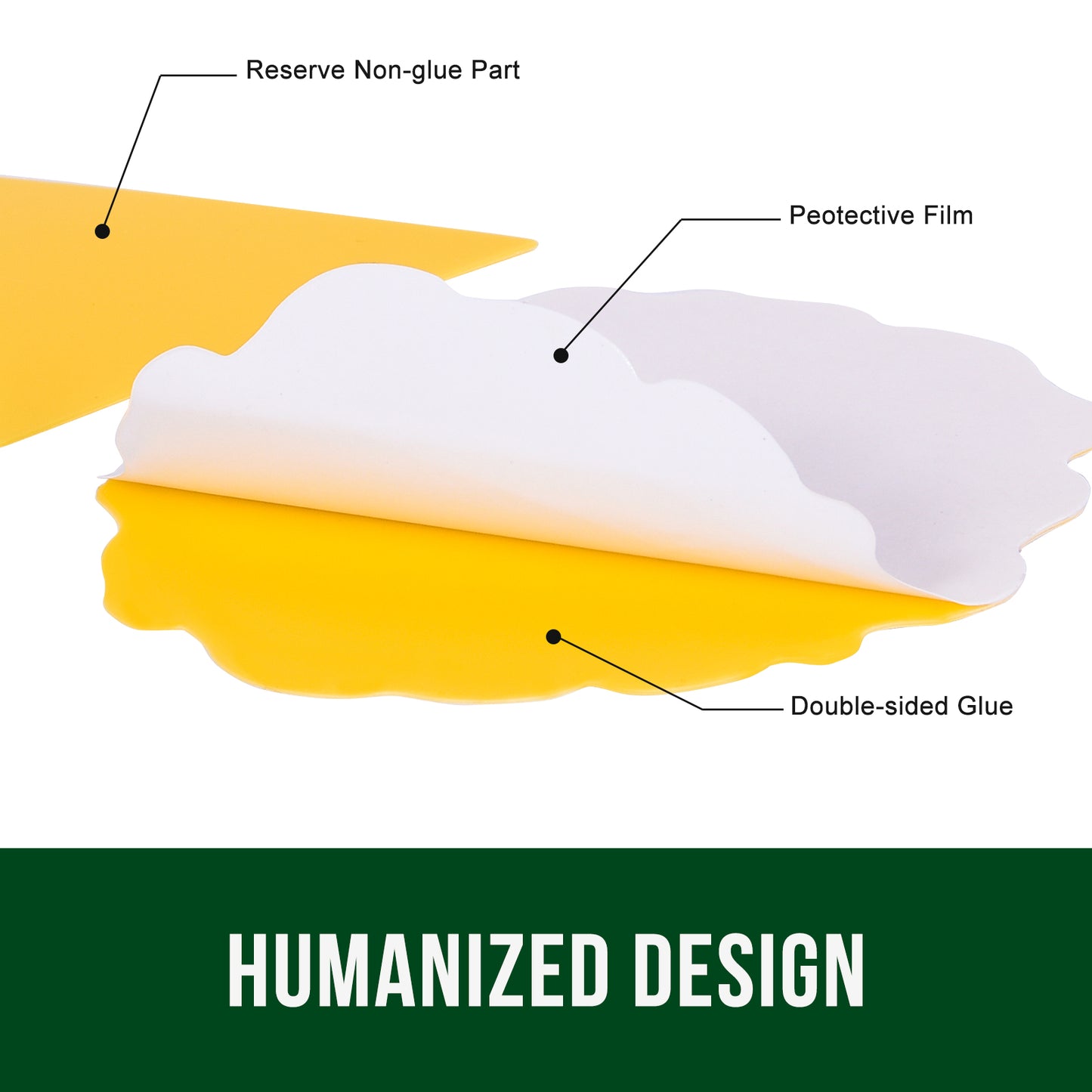 Garsum Fruit Fly Trap Yellow Sticky Traps, 18 pcs Fungus Gnat Killer for Indoor and Outdoor Plant Insect Catcher - Poplar Shape
